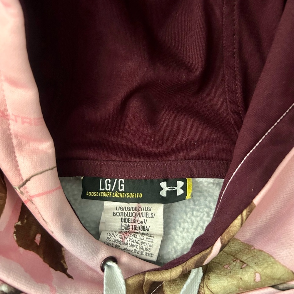 Under Armour Women's Pullover Hoodie in a pink Realtree camouflage pattern. - Picture 6 of 7